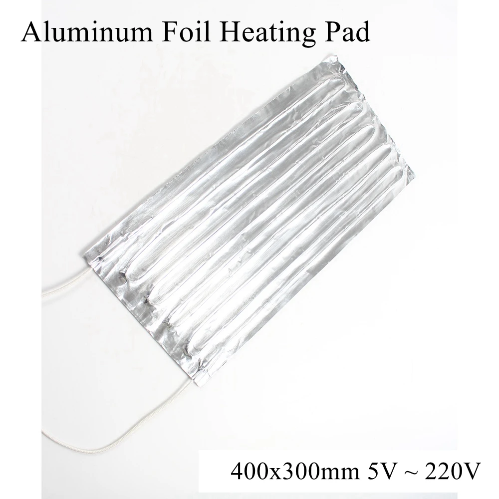 400x300mm 12V 24V 220V Aluminum Foil Heating Pad Mat Band Heater Sheet Plate Self Adhesive Flexible Waterproof 3D Printer Diesel