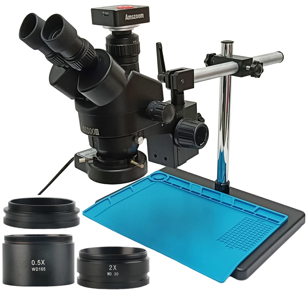 4K 60MP HDMI Digital USB Microscopio Camera 3.5X-90X Simul-Focal Trinocular Stereo Microscope Soldering PCB Jewelry Repair Kit