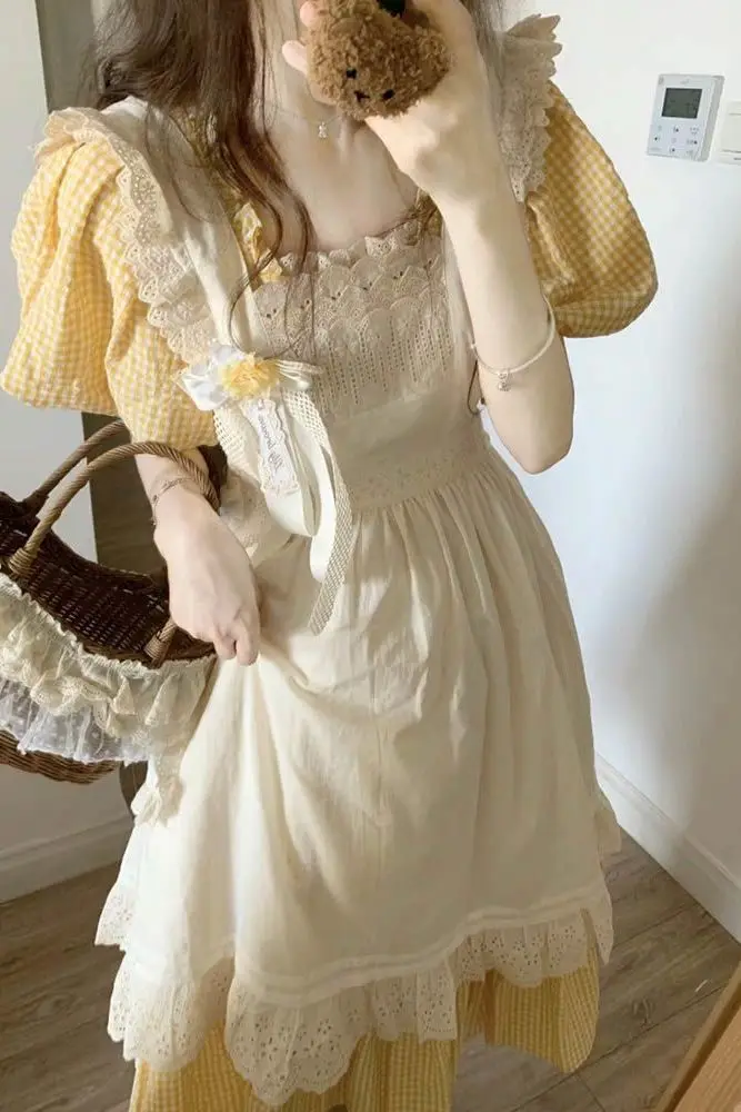 

Onalippa 2026: Новинка! Элегантный комплект из двух предметов в стиле французского ретро: платье-сарафан и юбка. Стильный, стройнящий, милый и изысканный женский наряд.