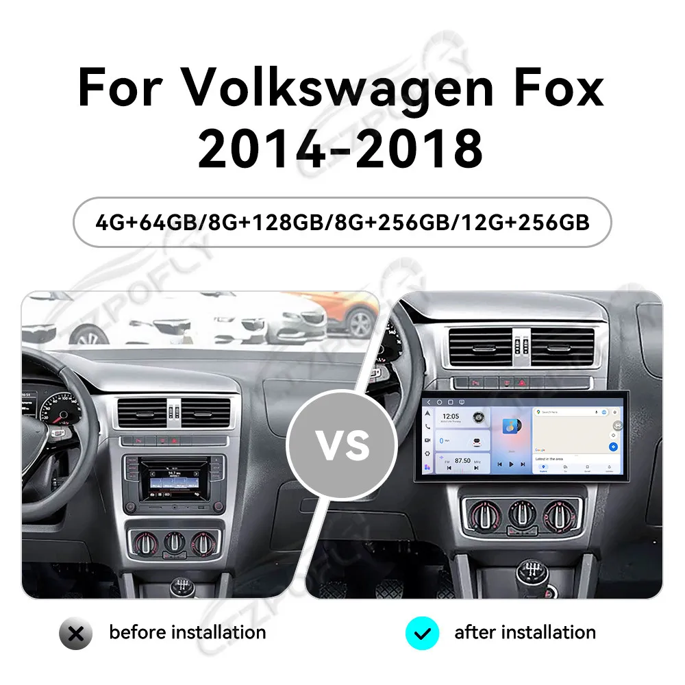 15.8 Inch Screen Car Radio For Volkswagen Fox 2014-2018 Android Auto GPS Navigation Multimedia Video Stereo Receiver Head Unit