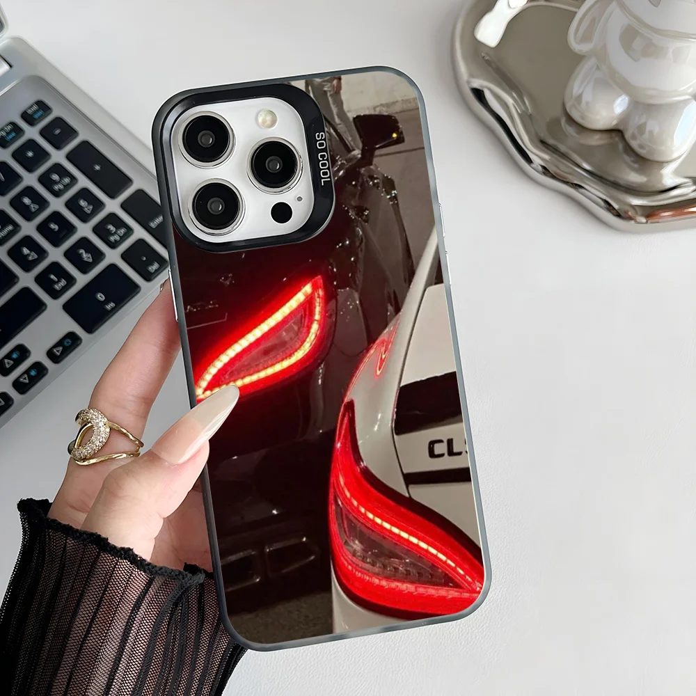 Epc M-Mercedes-S-Benz AMG Phone Case IMD Phone Case For IPhone 16 15 14 13 12 11 Pro Max Plus Color Silver Cover