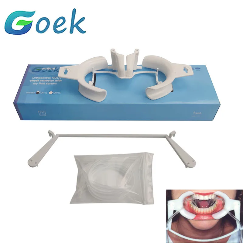 Dental Cheek Retractor Orthodontics with Suction Tube T-pipe Adjustable Mouth Opener L S Dentistry Clinic Tool Materials