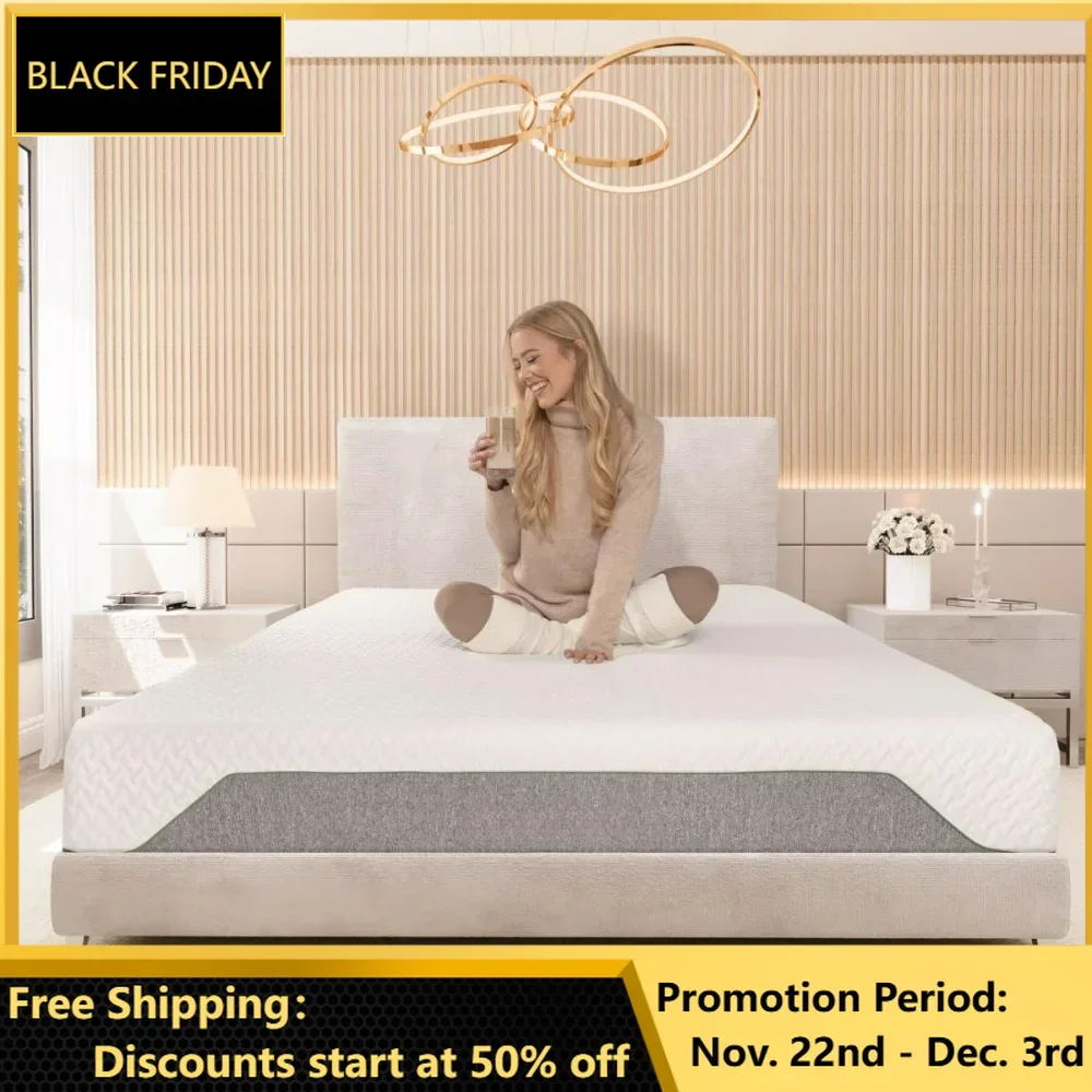 

Memory Foam Mattress 10 inch Firm, Pressure Relieving, esponsive plush memory foam over high density foam base