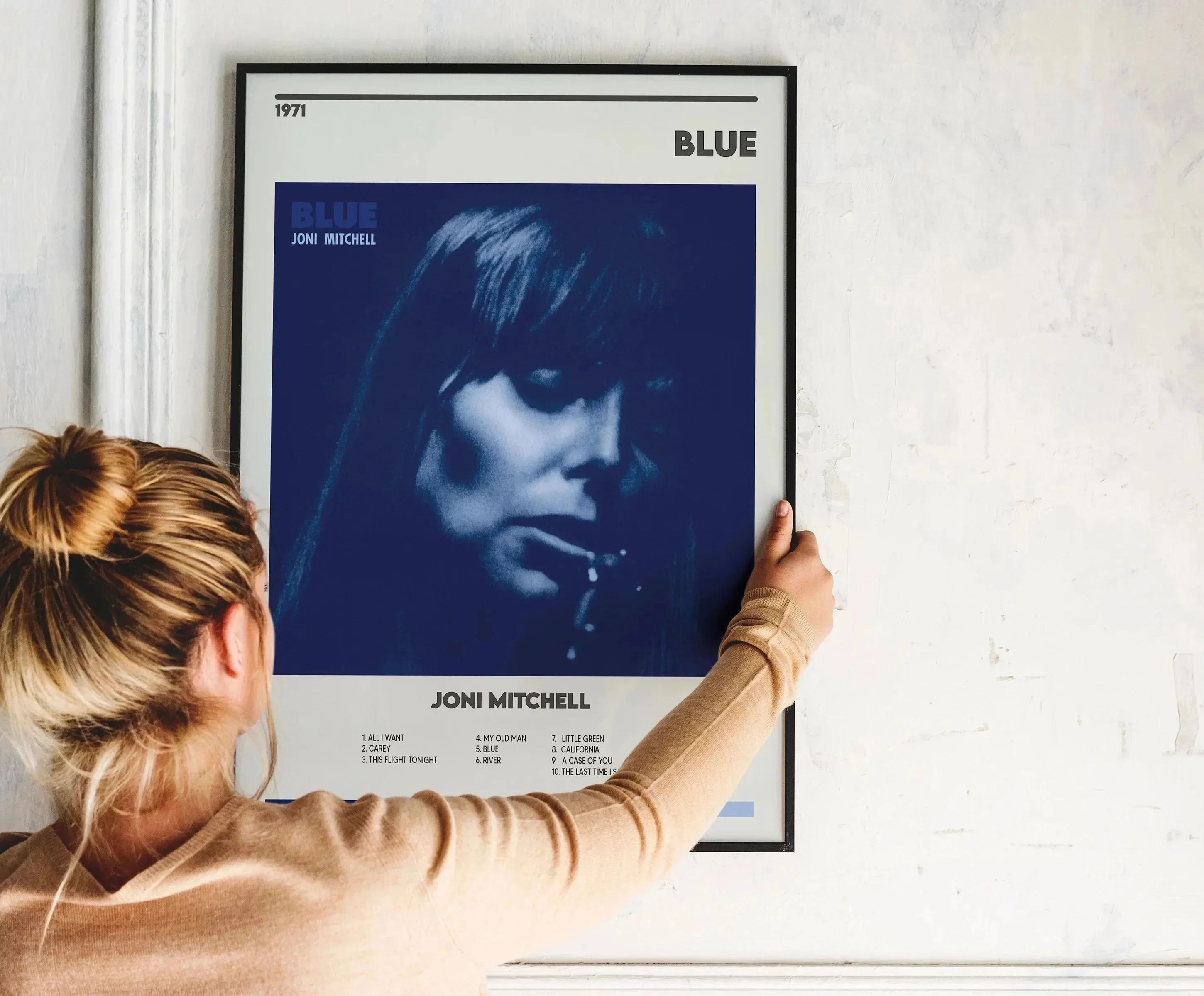 المغني الكندي جوني ميتشل الجمالية قماش اللوحة الملصقات والمطبوعات جدار صورة فنية لتزيين غرفة المعيشة