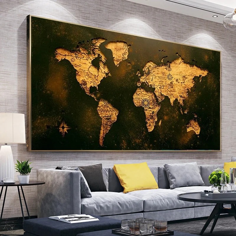 Mappa del mondo di arte moderna 5D Kit di pittura piena di diamanti fai da te Pittura murale Punto croce Soggiorno Diamante Ricamo Decorazioni per