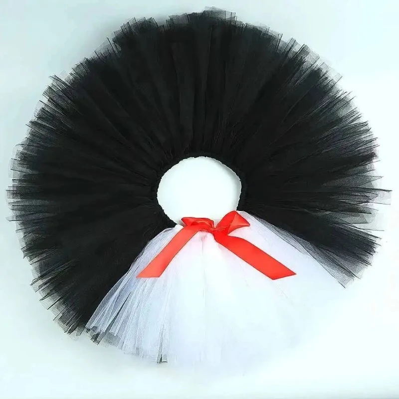 Funny Top Hat Cat Party Dresses for Girls Halloween Birthday Outfit with Bowtie Tail for Kids White Black Cat Ballet Tutus Set