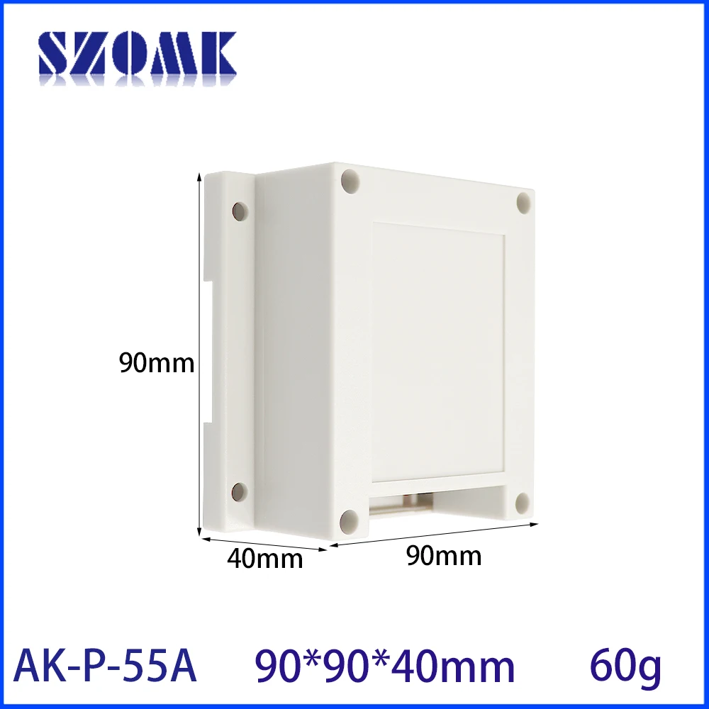 SZOMK AK-P-55A Custom Made Case Plastic Din Rail Enclosure for Electronic Device Junction Small Plastic Box 90x90x40MM