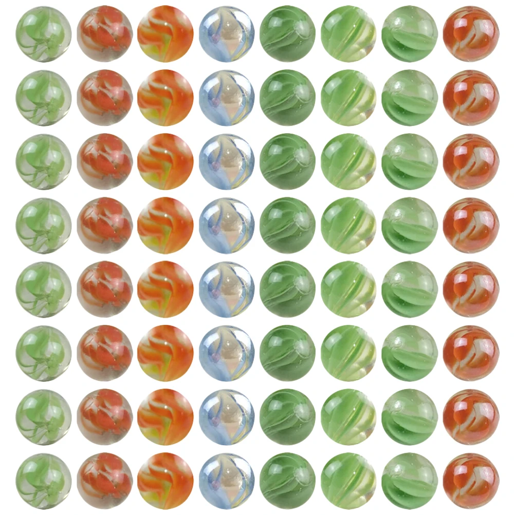 100pcs 다채로운 유리 구슬 16mm 장식 공 물고기 탱크 어린이 장난감 무작위 색상 고품질