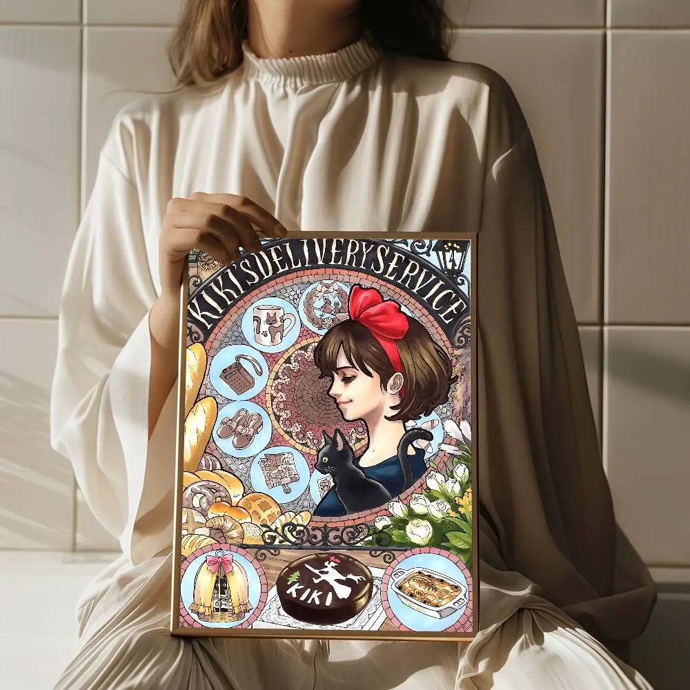 كارتون K-KiKi D-DeliveryS خدمة ورق أبيض ملصق ورق مقاوم للماء ملصق مقهى بار لوحة جدارية فنية جمالية #6