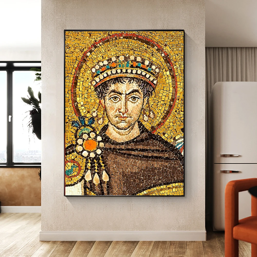 Justinian I Canvas Painting Emperor of The Great Byzantine Empire Print Poster Wall Art Decor