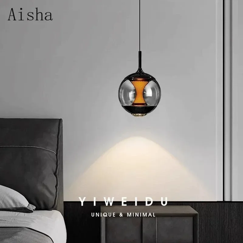 Italian Minimalist Elevating Glass Pendant Lights Restaurant Bar Hanging Lamp Bedroom Pendant Home Decoration Lighting Lights