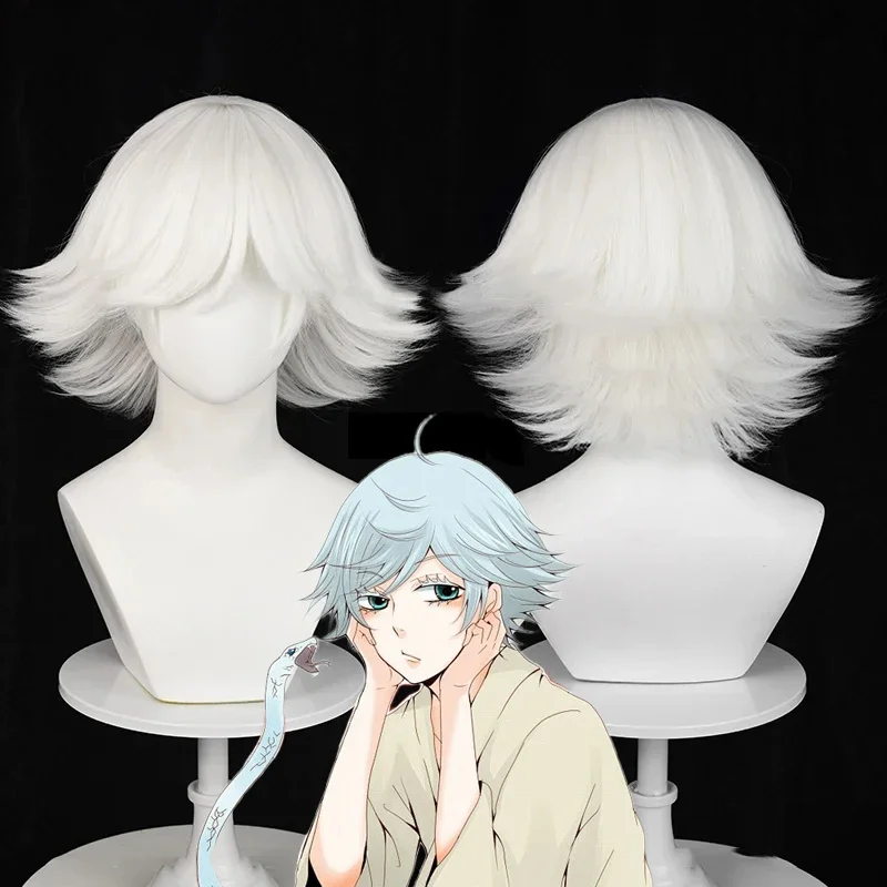 

Anime Kamisama Kiss Mizuki Cosplay Wig Unisex White Short Hair Styling Heat Resistant Synthetic Wig Halloween