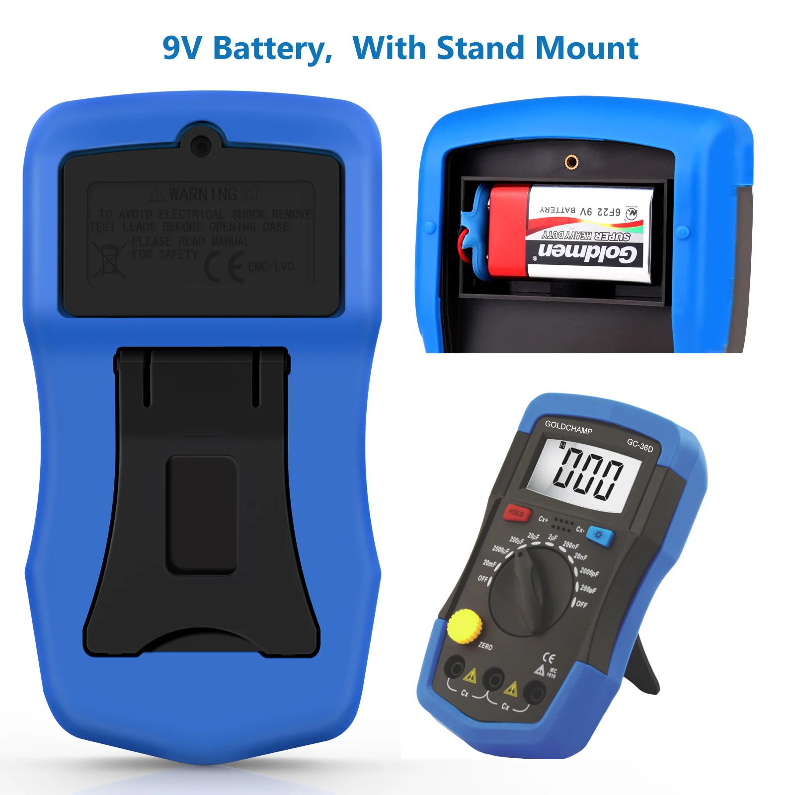 HoldPeak HP-36D Handheld capacimetro Digital Capacitance Meter tester 1999 counts Capacitor electronic diagnostic-tool Backlight