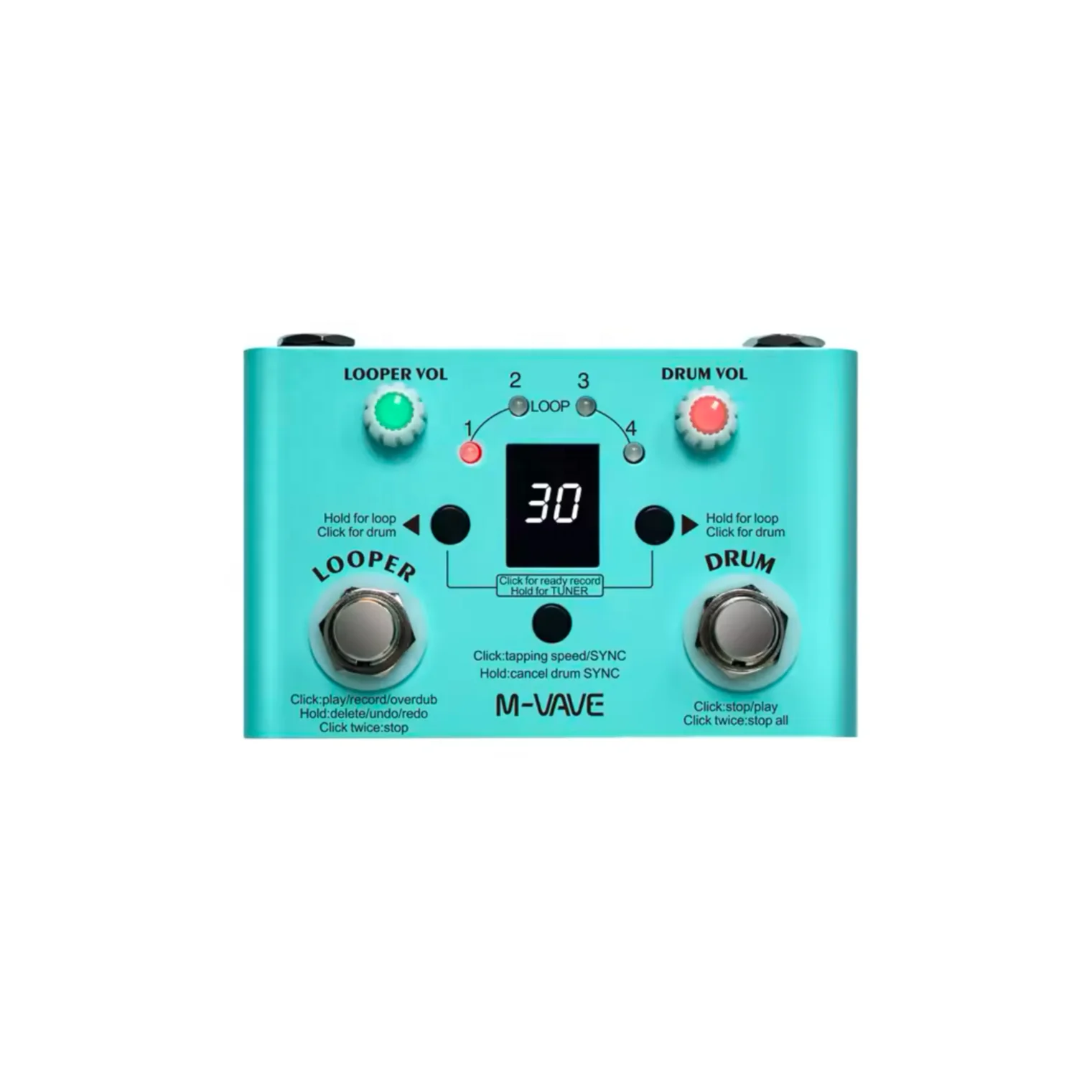 

Loop/Looper Drum Machine Pedals with Tuner Guitar Processor Electric Guitar Effects Pedal for Footswitch