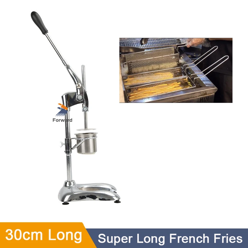 

30cm Super Long French Fries Maker Potato Noodle Chips Maker Machine Special Extruder Tool Manual Dough Press Stainless Steel