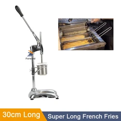 30cm Super Long French Fries Maker Potato Noodle Chips Maker Machine Special Extruder Tool Manual Dough Press Stainless Steel