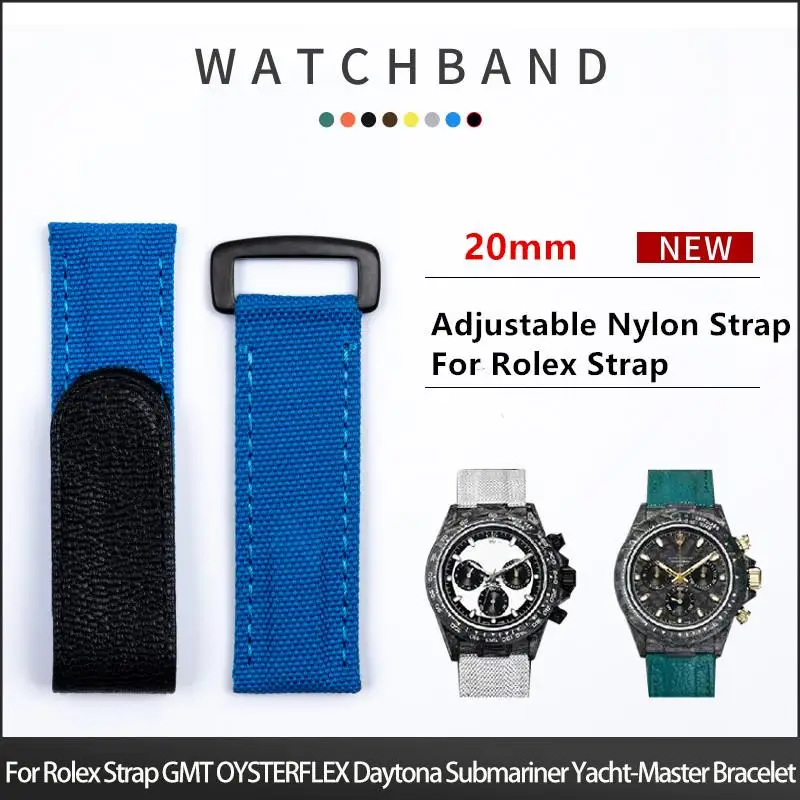 NFR Soft Nylon Canvas Watch Band For Rolex Strap GMT OYSTERFLEX Daytona Submariner Yacht-Master Bracelet Accessories 20mm