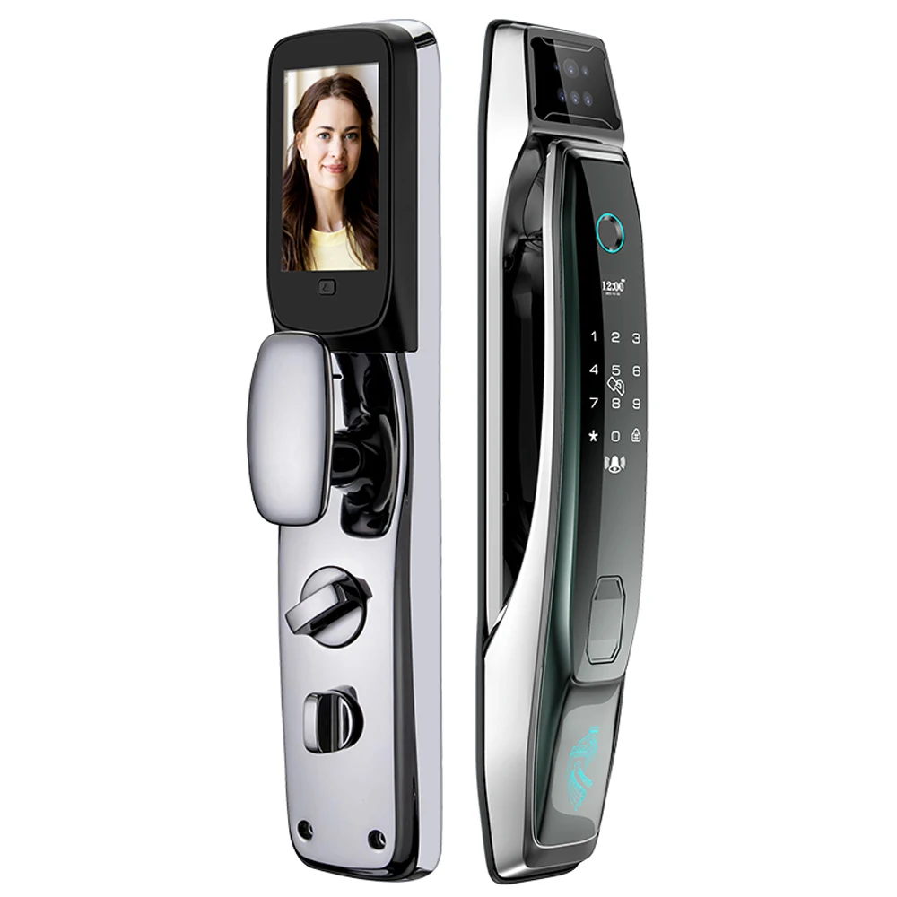 2022 Security door Full automatic lock Wooden Stainless door electronic password lock Home face door lock