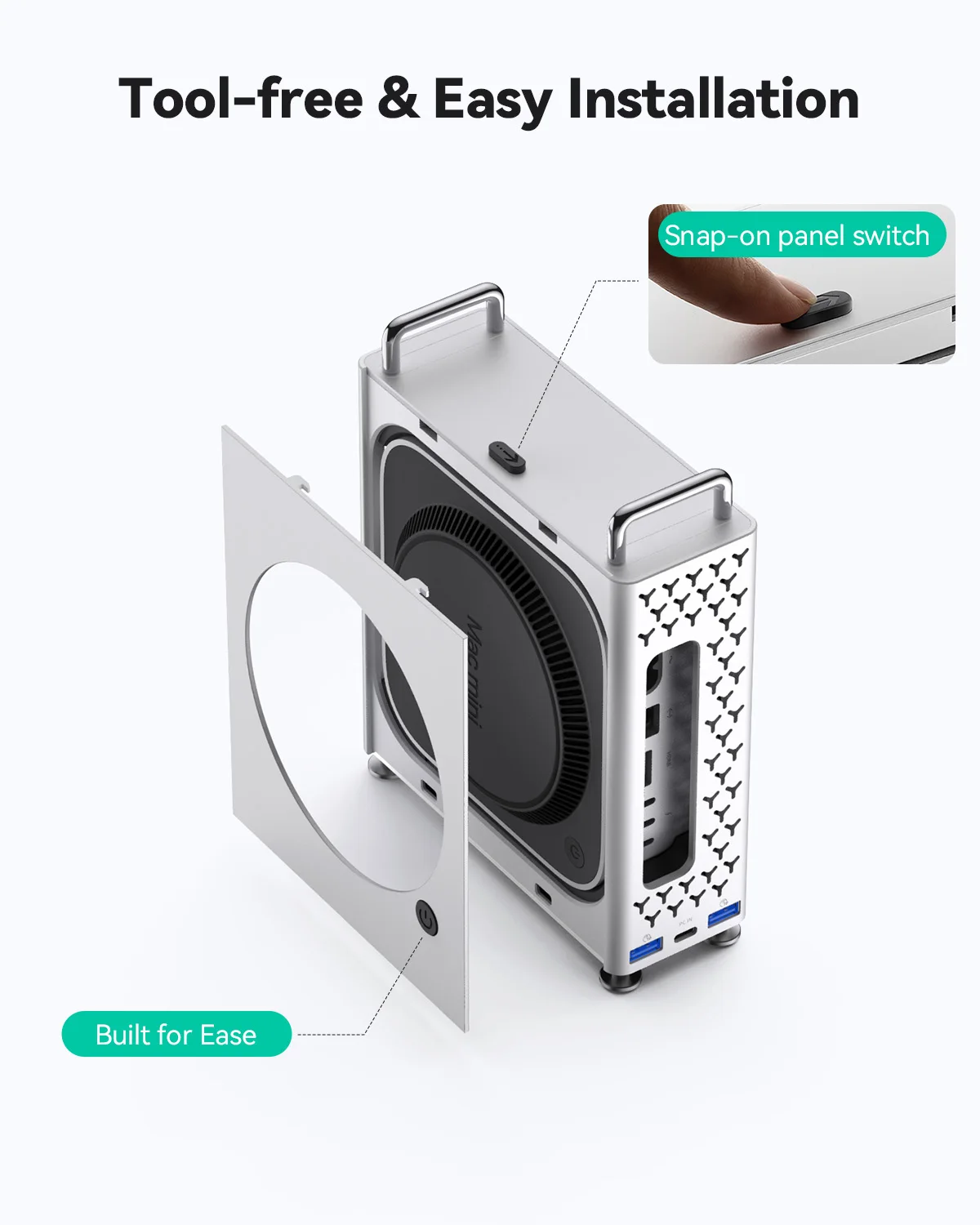 Yottamaster M4 Dock 5 in 1 Mac mini M4 Hub with NVMe SSD Enclosure USB-A 10Gbps SD/TF 8TB Storage Expansion Mac mini M4/M4 Pro view 5