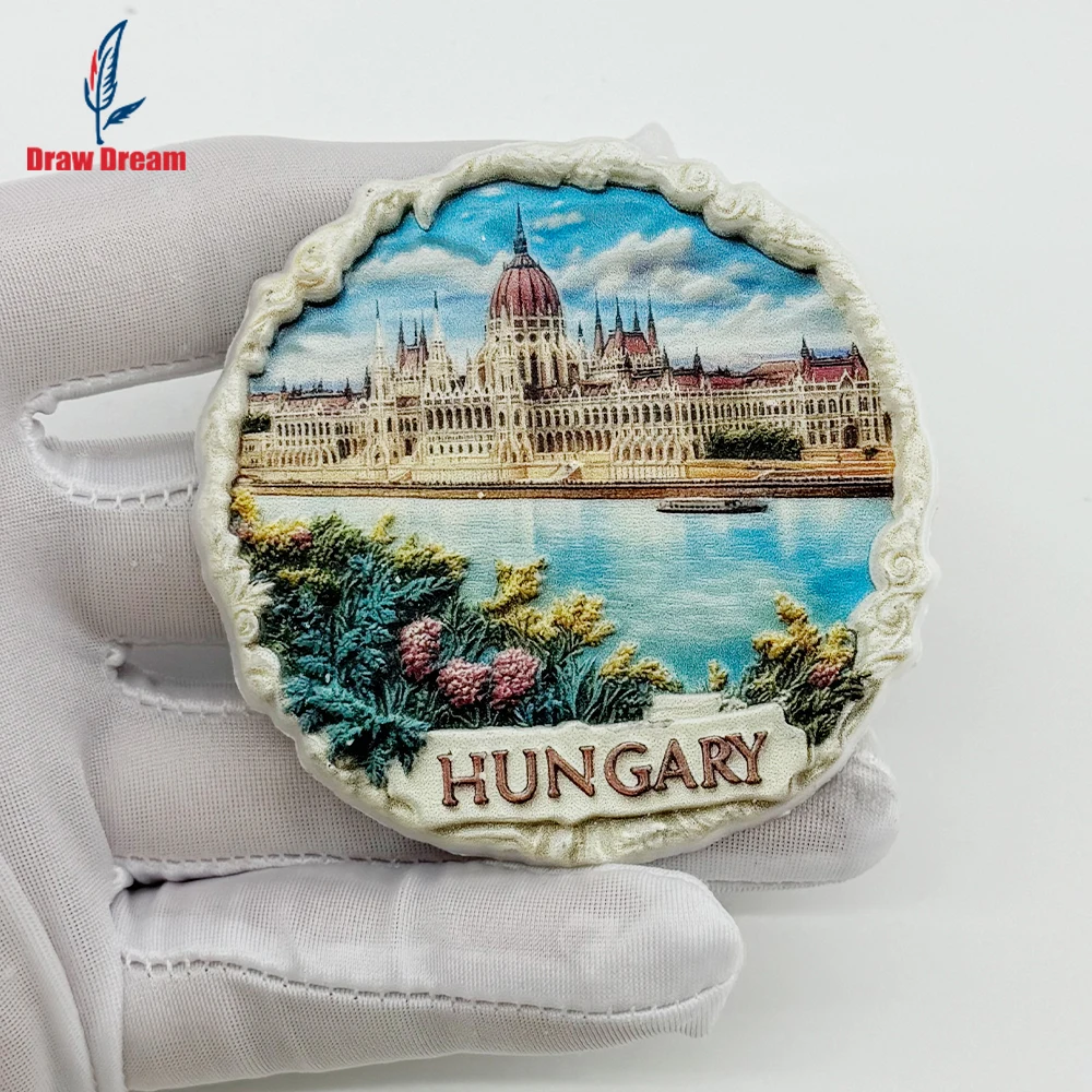 1PC Hungarian Parliament Building Creative 3D Sticker for Refrigerator, Travel Souvenir, Home Decoration, Elegant Gift