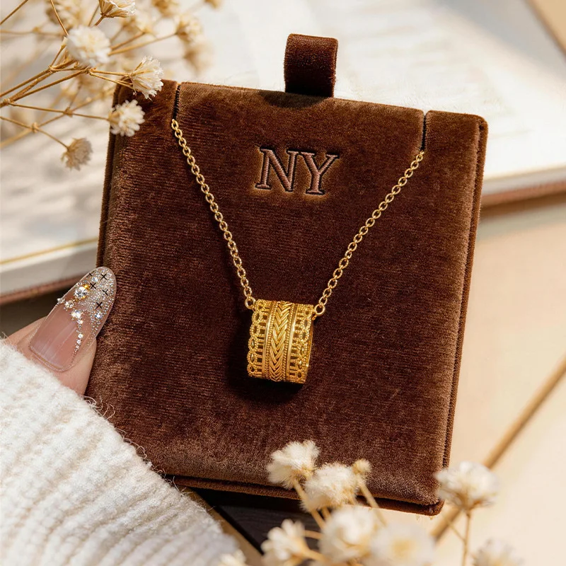 9999 24K Real Gold Waist Wrap Pendant Ancient Method Small Waist Necklace Clavicle Chain Gift for Girlfriend