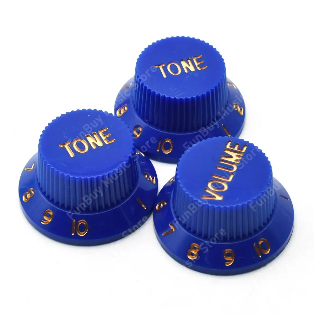 Multi Color Electric Guitar Speed Control Knobs Guitar Pot Buttons Cap (1 Volume & 2 Tone A Set)