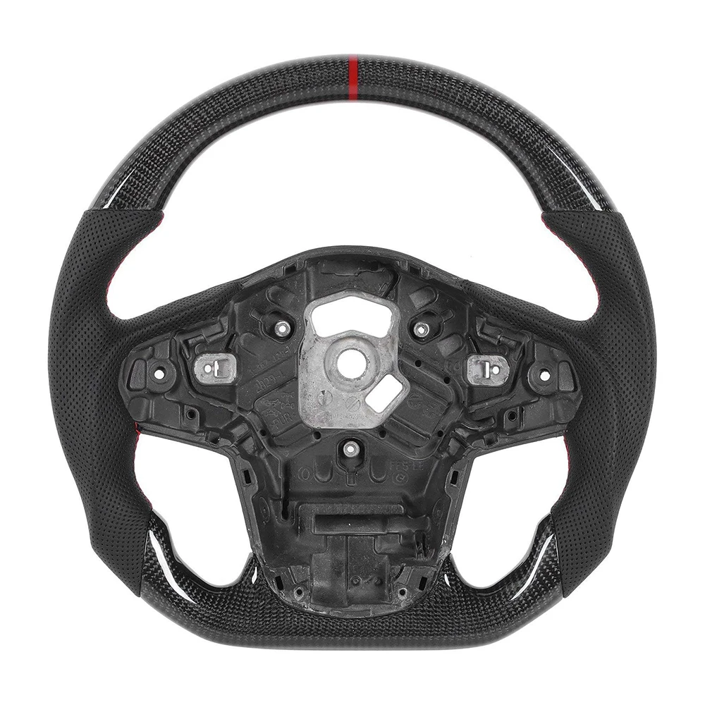 

Steering Wheel Real Carbon Fiber Nappa Prefoed Leather Car Racing Steering Wheel Compatible For GR Supra 2019-2022