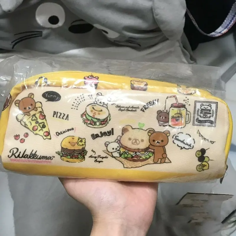 

San-X Rilakkuma Coffee Shop Series Pencil Case Cartoon High-Value Learning Stationery Storage Bag Children'S Holiday Gift