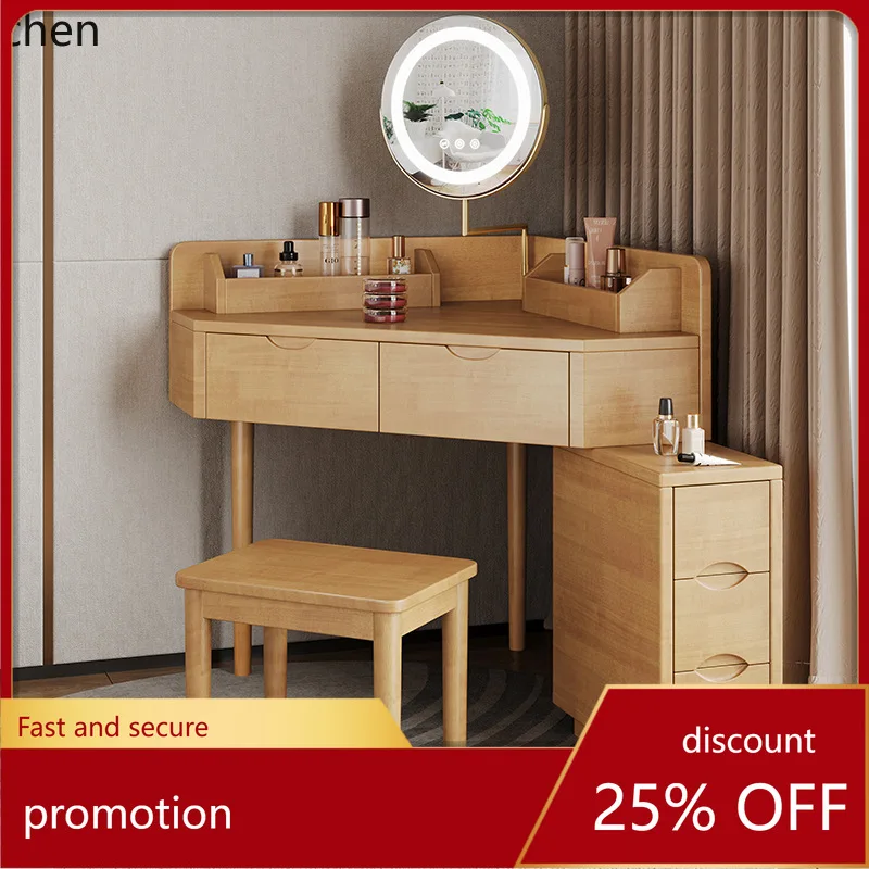 

HXL Corner Vanity Table All Solid Wood Side Cabinet Makeup Table