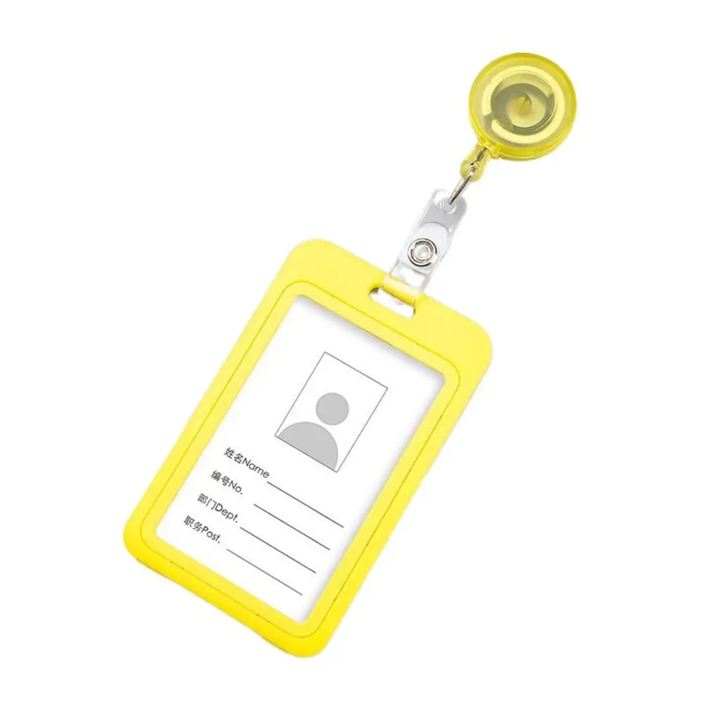 プラスチック製格納式カードカバー多色ソリッドビジネスクレジットカードホルダー名刺バッジバスパスカードバスカードカバーケース