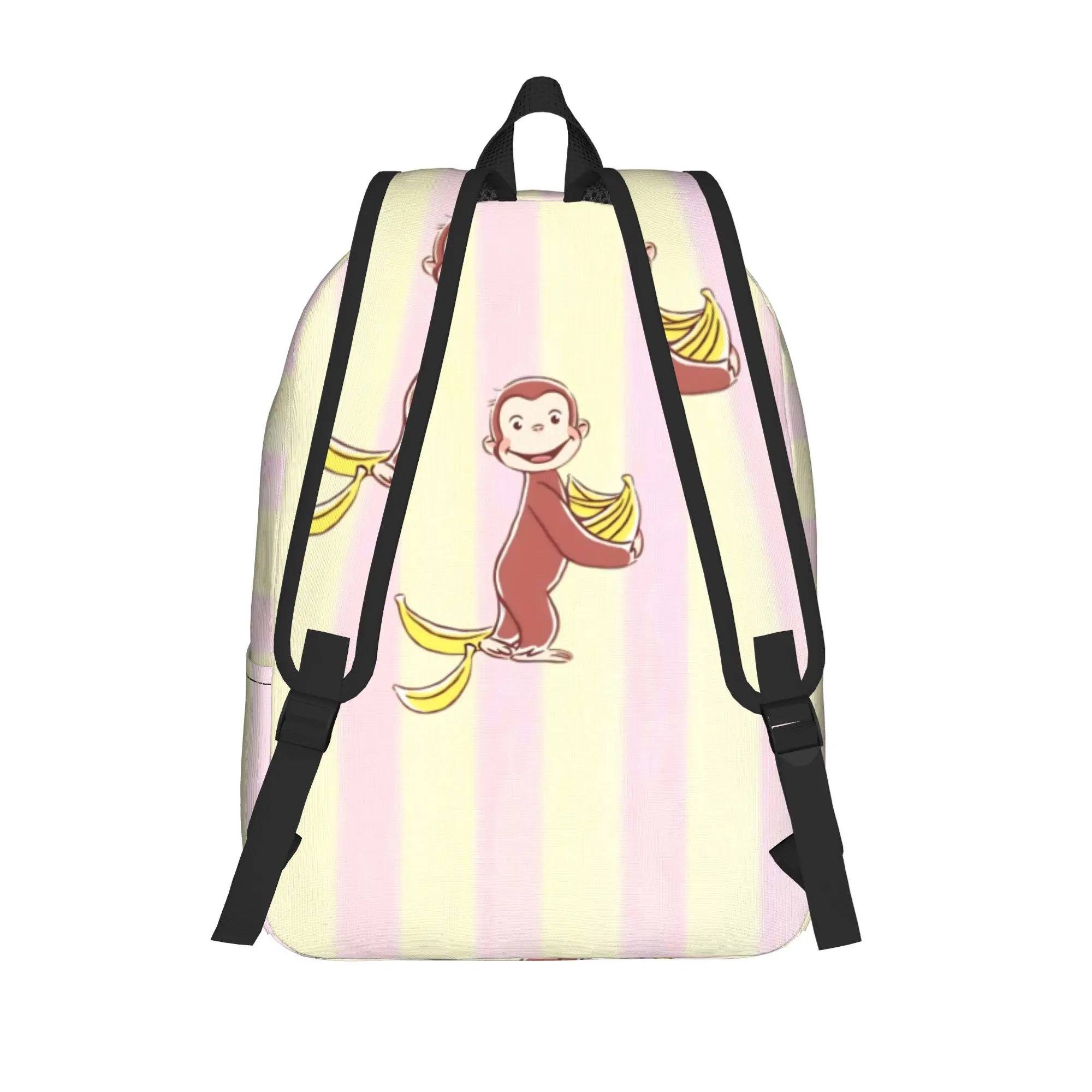 Curious Monkey Georges Cartoon Teenage Backpack Sports High School Business TV Series Daypack for Men Women Laptop Canvas Bags