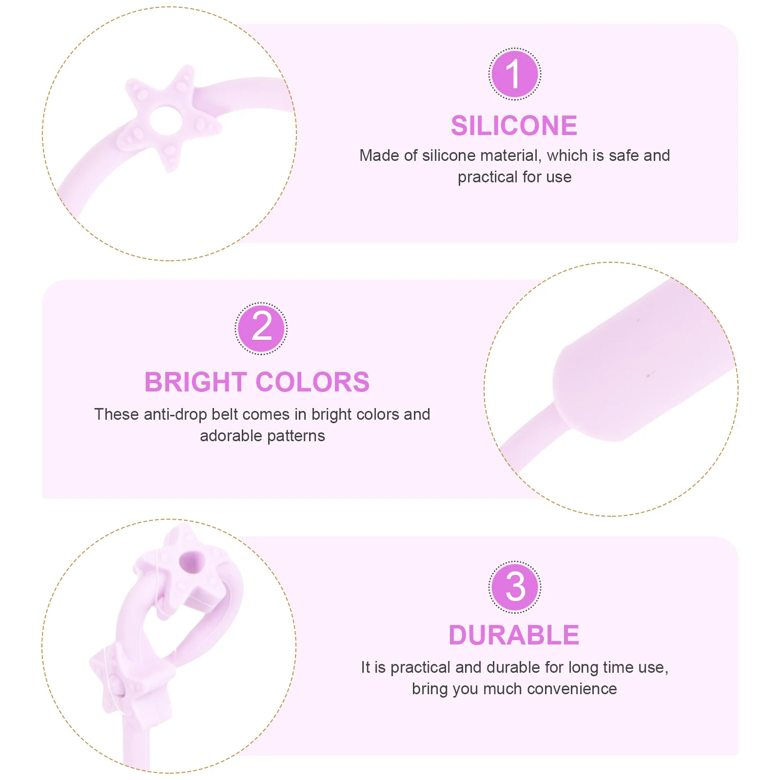 

Silicone Adjustable Baby Chain For Stroller Milk Bottle Holder Reusable Pacifier Anti-Lost Chain Stroller