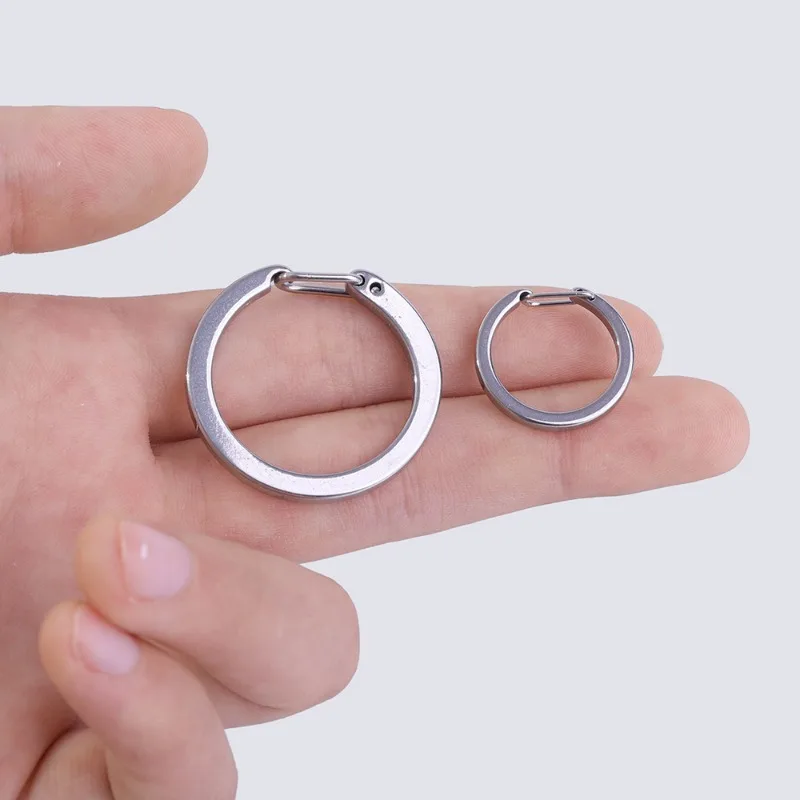 1-3pcs Metal Circular Ring Keyring Keychain Split Rings Keyfob C-type Key Holder Stainless Steel Pendant Stainless Steel Buckle