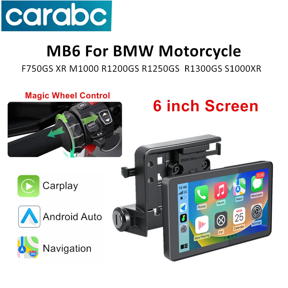 

6" Motorcycle GPS Wireless Carplay Android Auto Screen MB6 Special For BMW F750GS XR M1000 R1200GS R1250GS S1000XR R1300GS