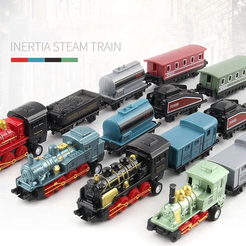 Diecast 1:60 Legering Speelgoedauto Voertuigen Retro Stoomtrein Trek Model Trein Kinderen Speelgoed Set Voor Jongens Geschenken Kinderen Verjaardag