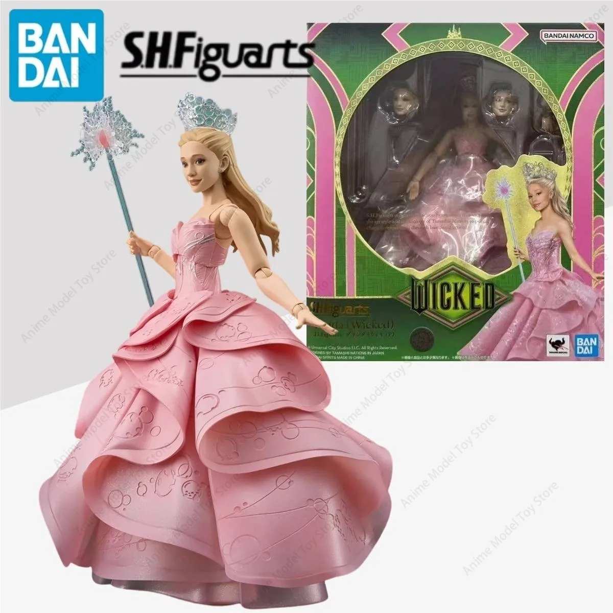 

Bandai Genuine SHF Wicked Glinda Ariana Grande Ver. W/ Swap Faces & Hands Anime Figures Model Kits Action Collectibles Toys