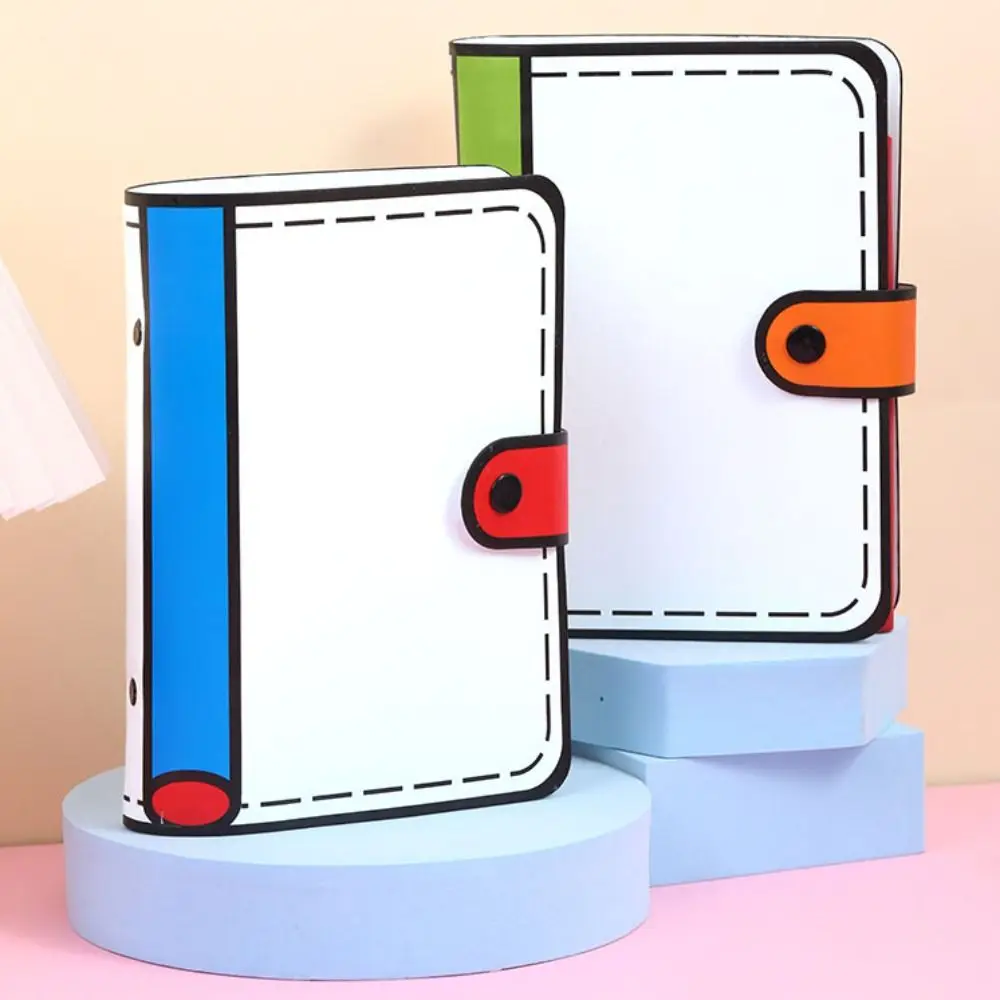 Funny A6 PU Leather Notebook 100Sheets Notepad Accounting Book Stationery Patchwork Loose Leaf Notebook Office Supplies