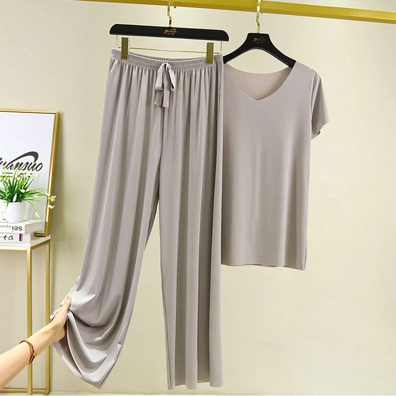 two piece set women top and pants Summer 2 piece sets womens outfits vacation 2024 new collection wide leg pants elegant casual