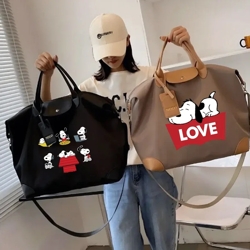 Snoopys Travel Bags for Women High Quality New Anime Large Handbag Fashion Ladies Shoulder Gym Yoga Sports Bag Birthday Gifts