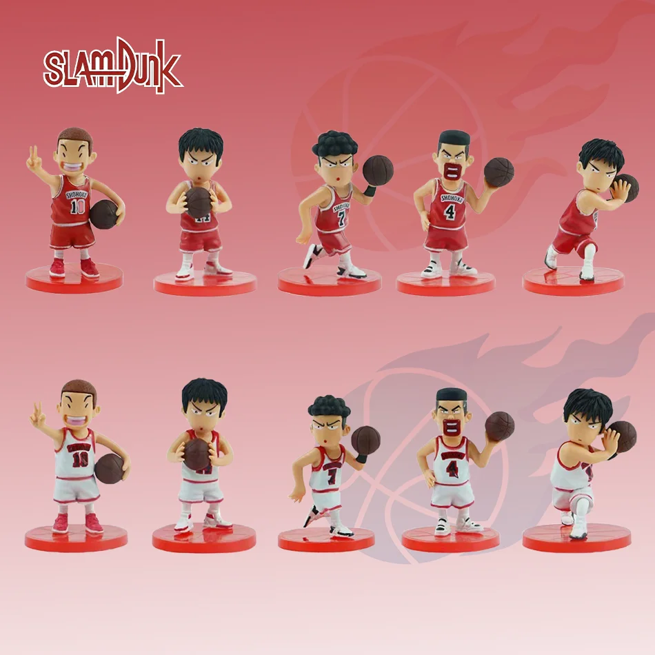 5 Pieces/Set Of Anime Slam Dunk Hanamichi Sakuragi Rukawa Kaede Miyagi Ryota Mitsui Hisashi AkagiTakenori Q Version Pvc Toy Gift