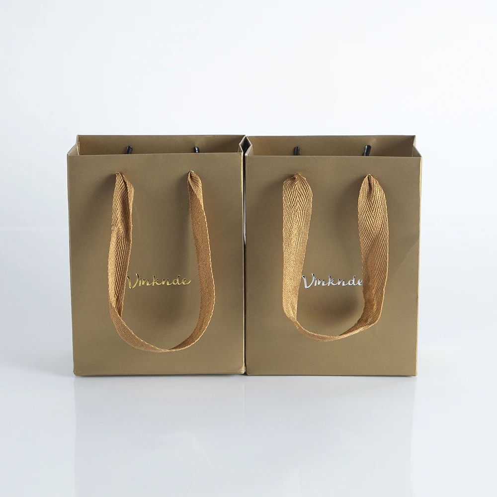 

Paper Bags Bulk with Handles 12x6x12cm 100pcs Custom Logo Ideal for Shopping Retail Party Craft Gifts Wedding Recycled Tote Bag