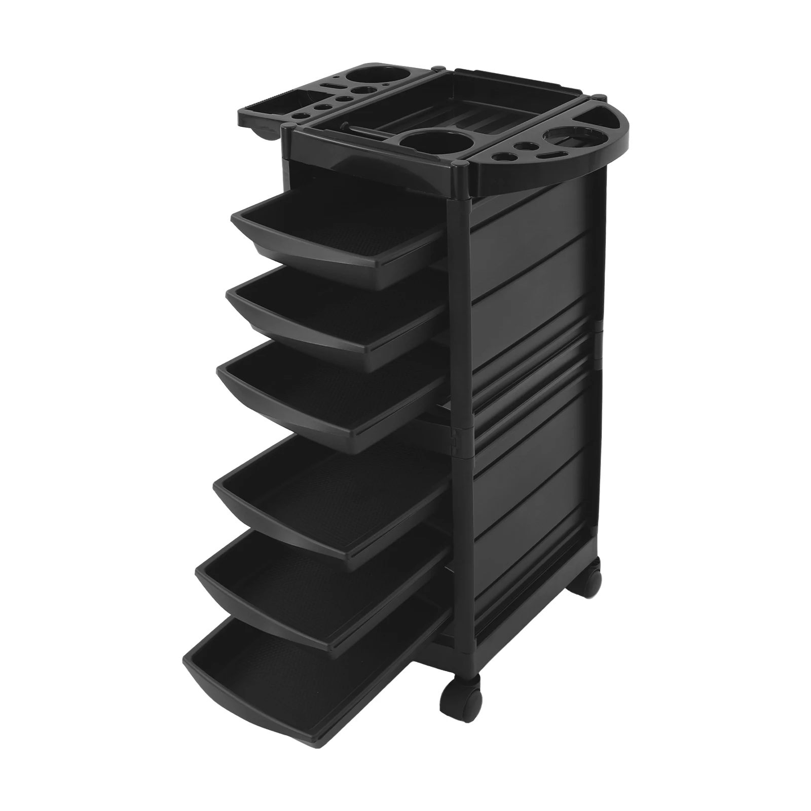 Carro de peluquería, carro rodante de belleza para salón, carro rodante con múltiples cajones para suministros para el cabello de 6 niveles