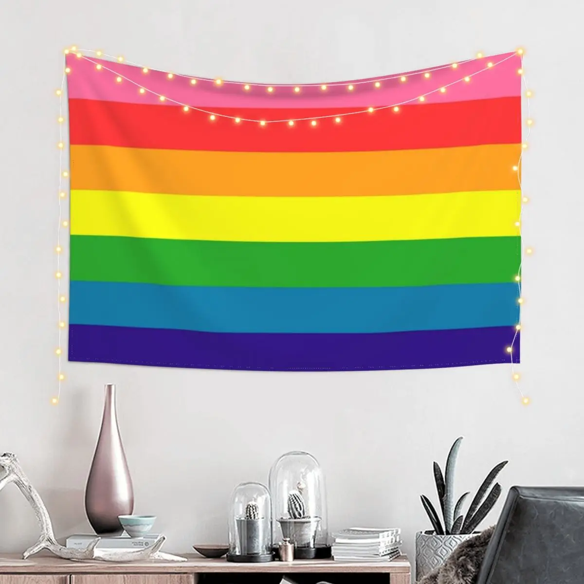 2017 Diversity Gilbert Baker 9-Bar Rainbow Pride Flag Tapestry Wall Decor Aesthetic Room Decoration Tapestry