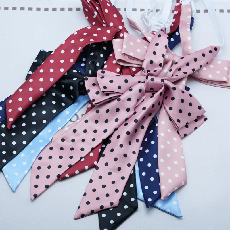 Japanese-style JK Ties Women Polyester Polka Dot Bowties School Uniform Collar Female College Girls Shirt Butterfly Cute Bowknot