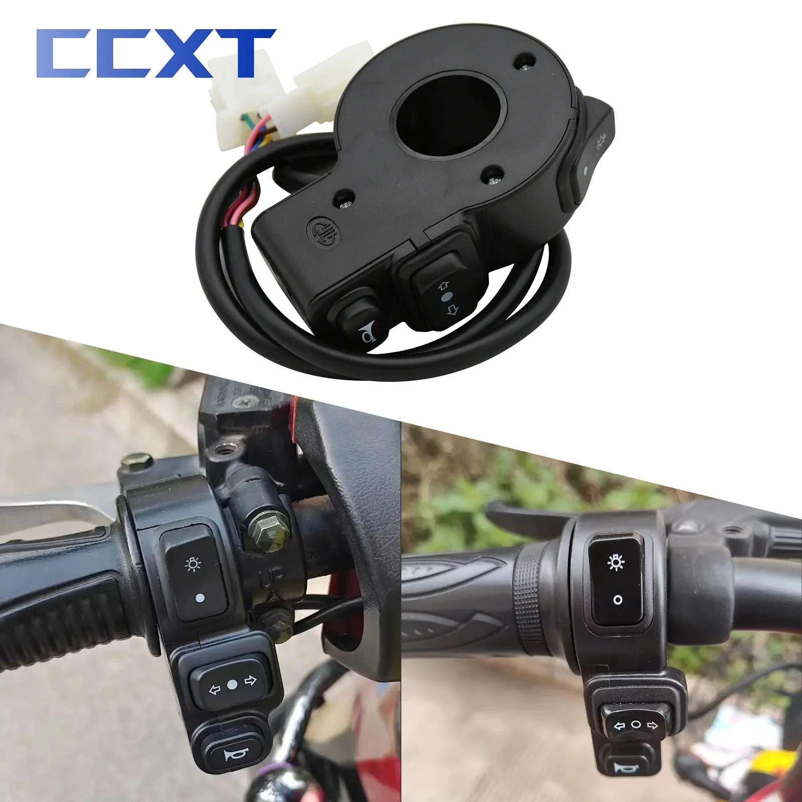 אופנוע 7/8 אינץ כידון מתגי כפתור צופר איתות אור פנסי 3 In1 בקר מתג עבור קטנוע טרקטורונים אוניברסלי