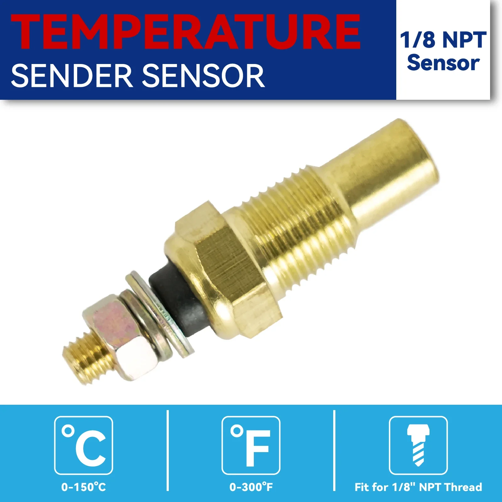 

1/8 NPT Water Temperature Sensor 10mm Universal Auto Car Truck Digital Sender Water Temp Sensor Racing Electric Gauge Unit