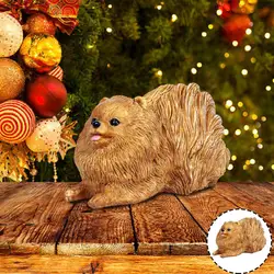 Stable Pet Figurine Home Decor Figurine Realistic Pomeranian Dog Figurines Miniature Pet Statues for Desktop Ornament for Dog