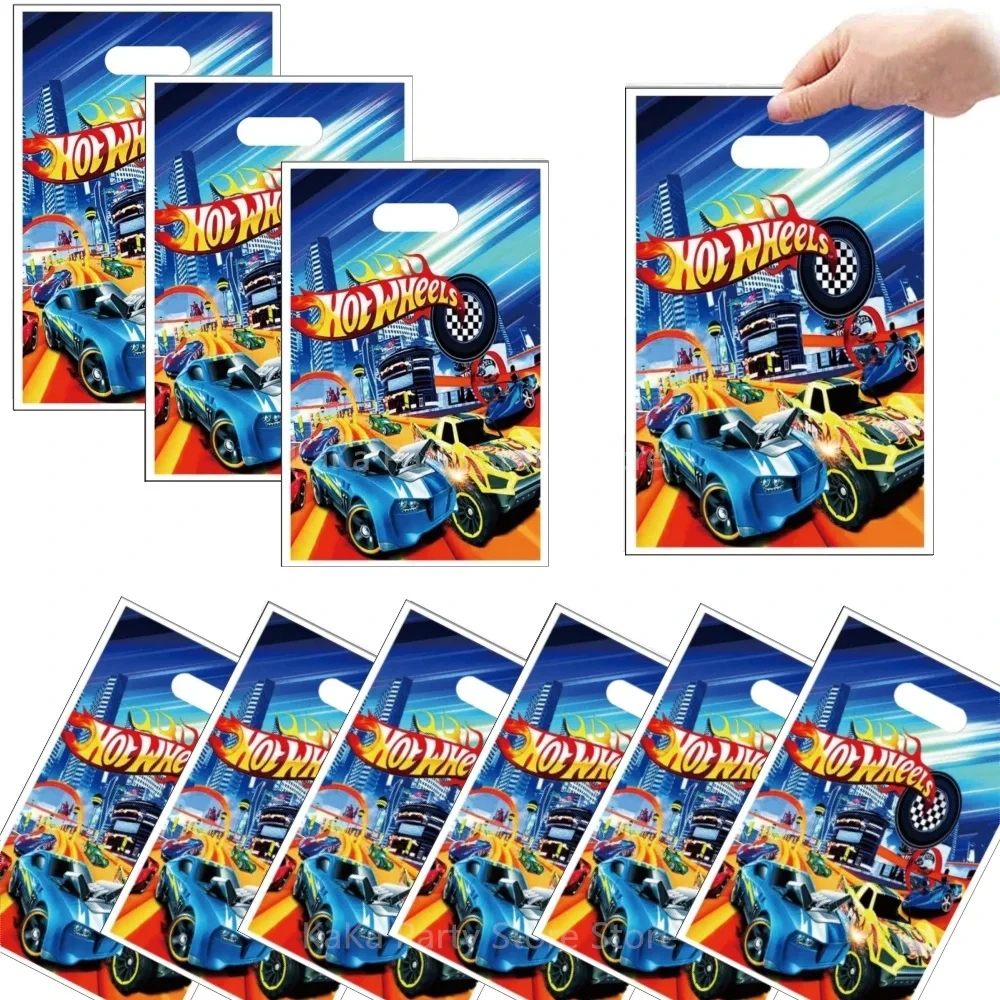 Hot Wheels Gift Bags Chocolate Cookies Candy Bags Race Flame Car Theme Party Bag Loot Bag for Boys Birthday Party Favors Gifts