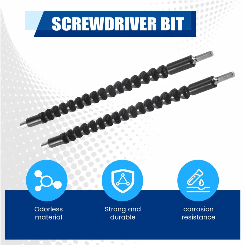 MAKE-Flexible Drill Extension Hex Shank Drill Nut Driver Bit Set, Biegsamer Bohrer, Universal Socket Adapter Set