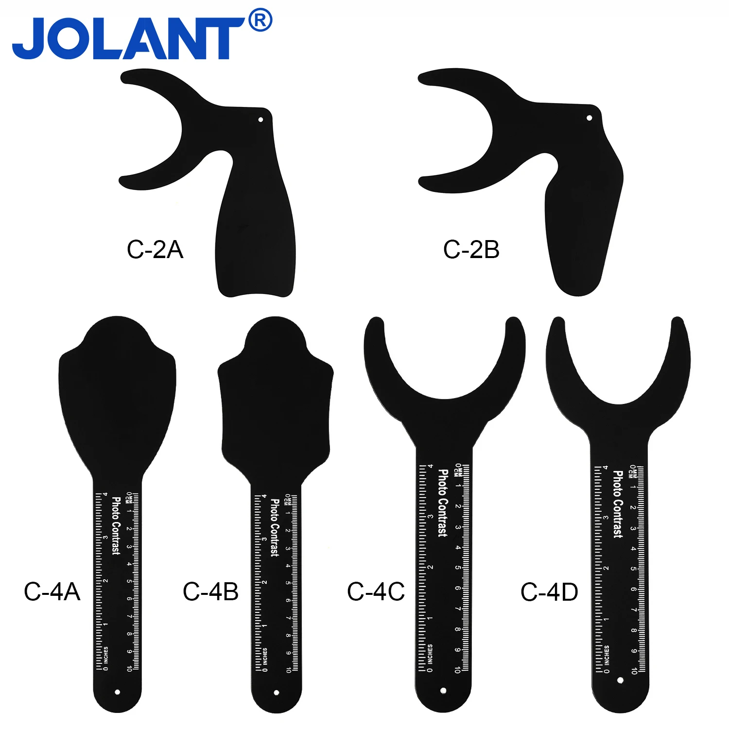 

6PCS JOLANT Dental Orthodontic Black Background Board Photo Image Contrast Board Oral Cheek Plate with Scale Mark Autoclav Tools